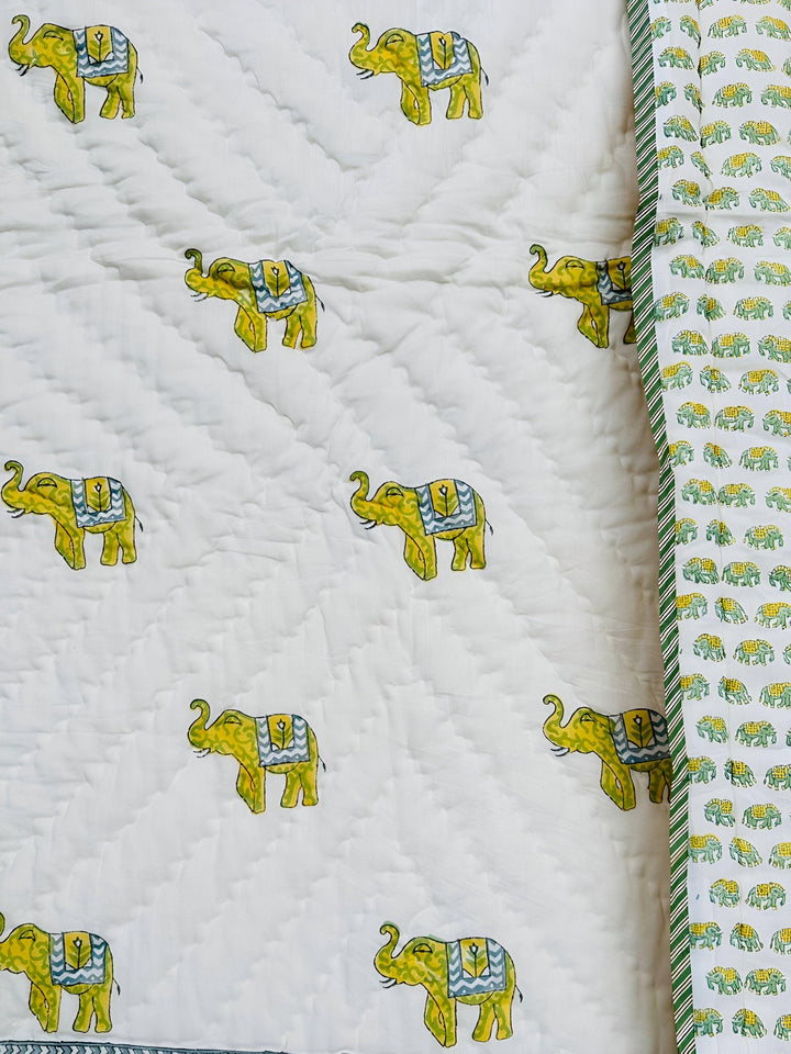 Golden Safari Dreams Baby Quilt - Shikha Malik