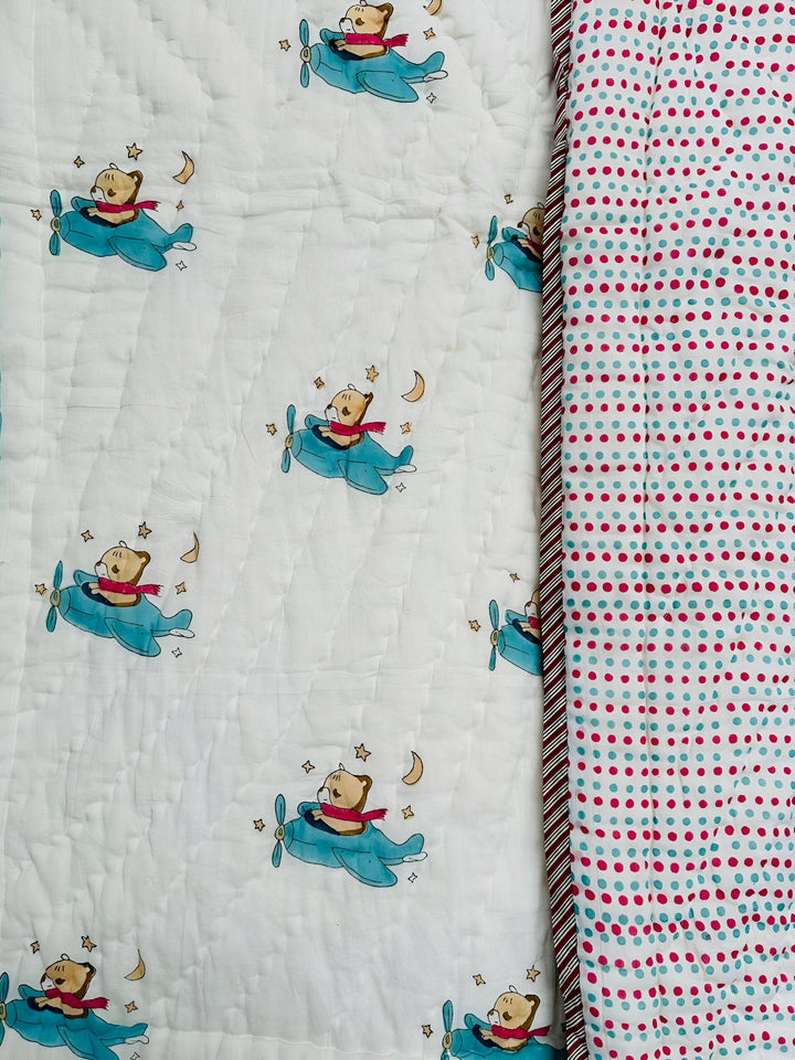 Aviator Bear Baby Quilt - Shikha Malik