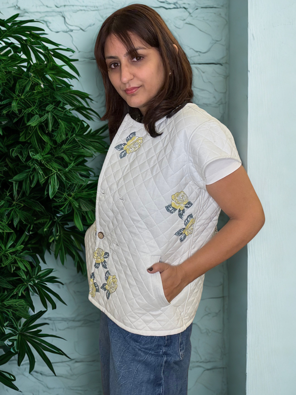 Escape To Nature - Block printed hand quilted jacket.