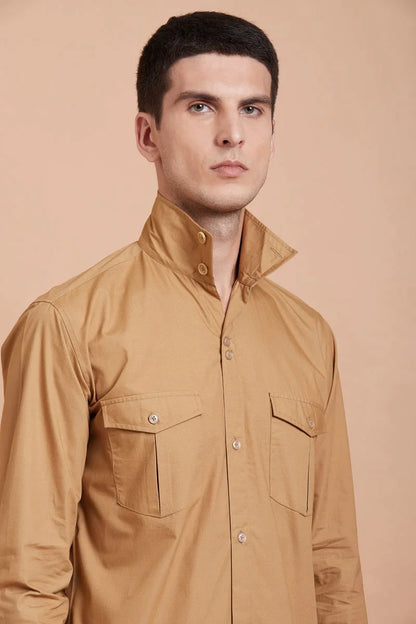 Brown Double Pocket Shirt