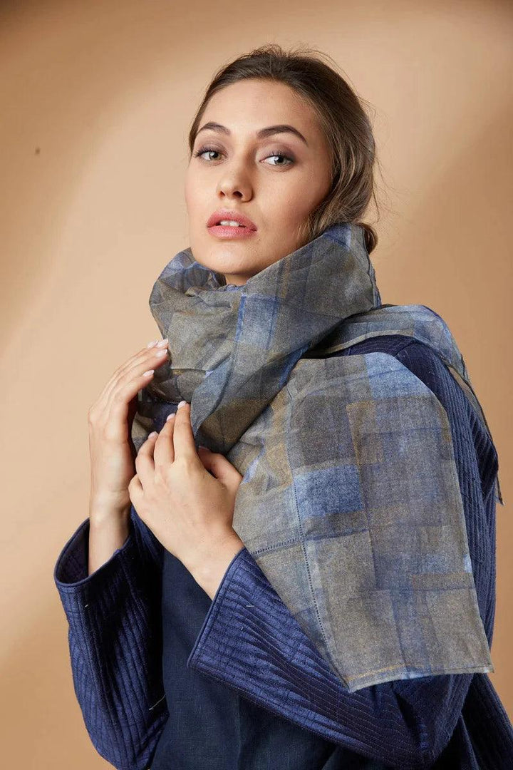 Mid Night Sky- Block Printed Scarf - Shikha Malik