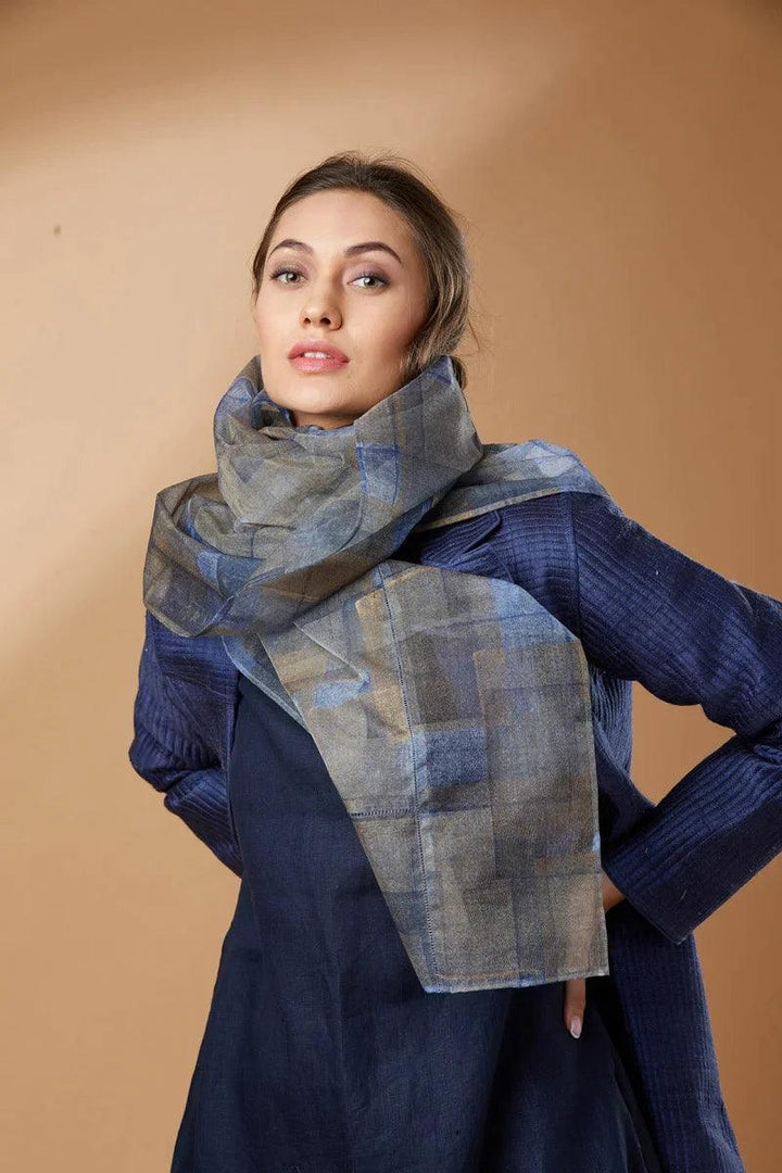 Mid Night Sky- Block Printed Scarf - Shikha Malik