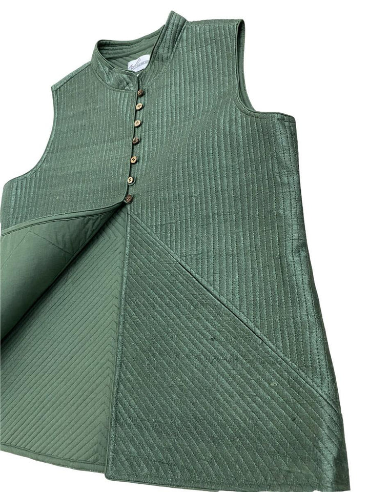 Emerald green- Quilted Jacket - Shikha Malik