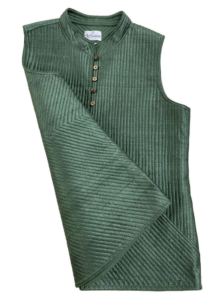 Emerald green- Quilted Jacket - Shikha Malik