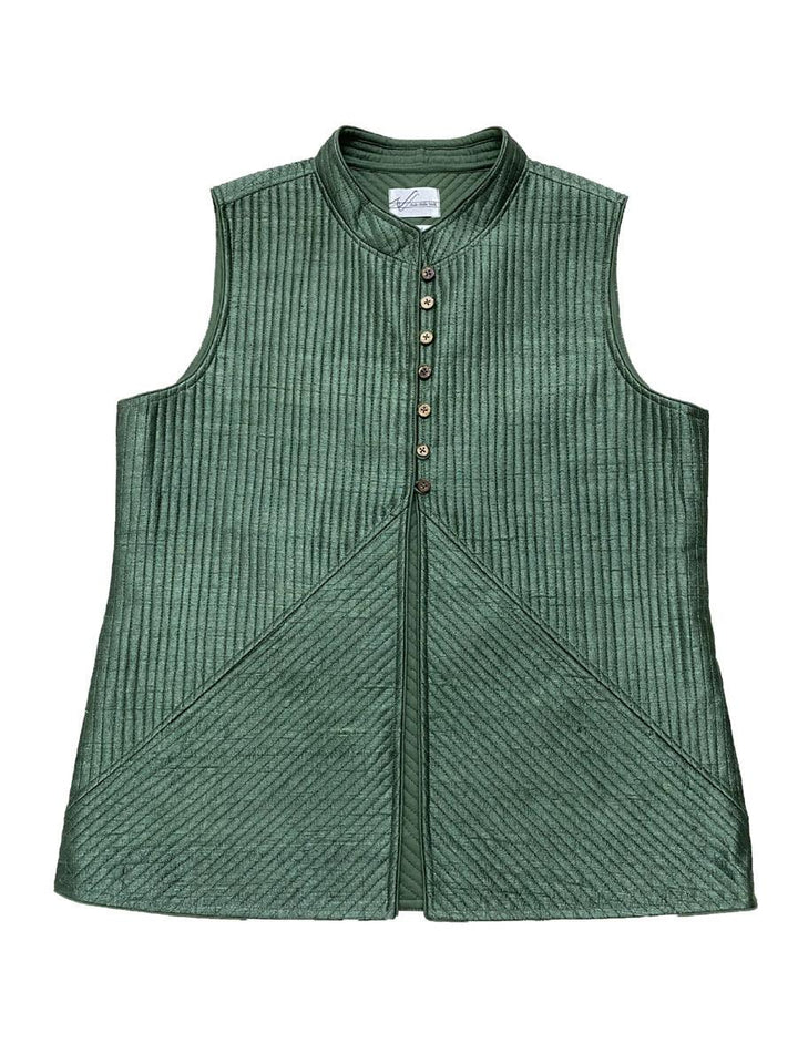 Emerald green- Quilted Jacket - Shikha Malik